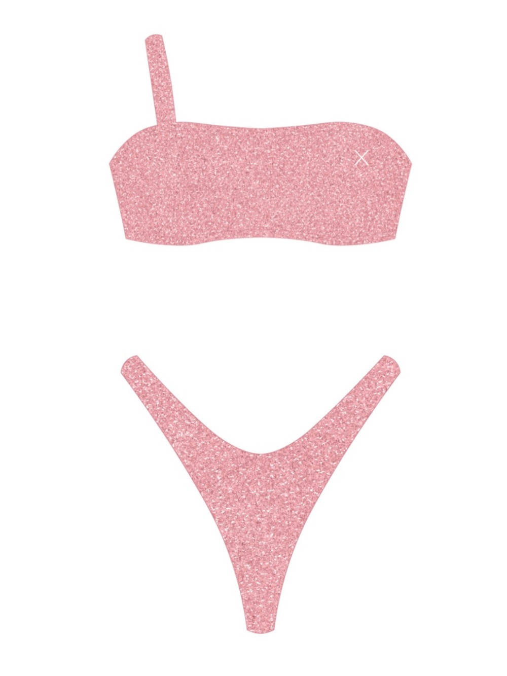 Boutine LA Bubblegum Shimmer Overlap Bikini Bottoms and Top
